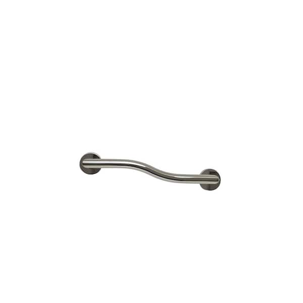 CSI Bathware 24 in. Right Hand Modern Wave Shaped Grab Bar in Polished Stainless
