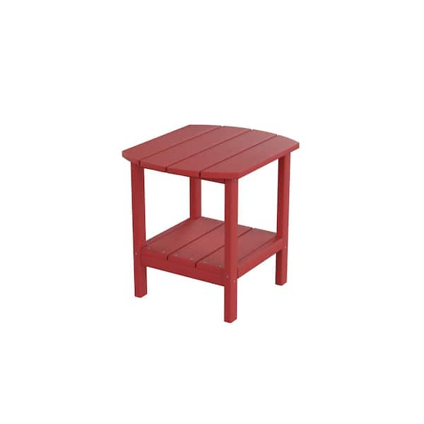 Tidoin Red Plastic Outdoor Side Table