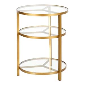 Helena 24 in. Brass Contemporary Side Table
