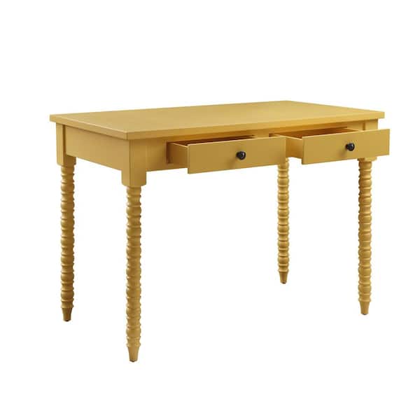Donason 42 in. W Yellow Standard Rectangle Wood Console Table with 2-Storage Drawers