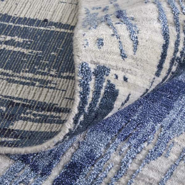 2 ft. x 3 ft. Blue, Ivory Abstract Area Rug
