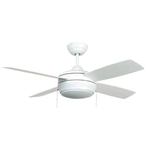 Laval 44 in. Indoor Matte White Finish 3-Speed Dual Mount Ceiling Fan with Reversible Blades and Integrated Light Kit