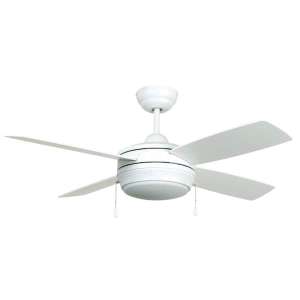 CRAFTMADE Laval 44 in. Indoor Matte White Finish 3-Speed Dual Mount Ceiling Fan with Reversible Blades and Integrated Light Kit