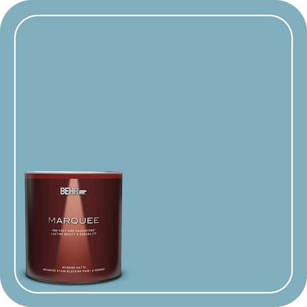 BEHR MARQUEE 1 qt. #PMD-83 Porcelain Blue Matte Interior Paint & Primer
