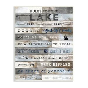 Rules From Lake Rustic Plank Pattern By Natalie Carpentieri Unframed Print Typography Wall Art 10 in. x 15 in.