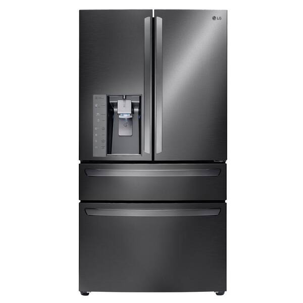 LG 22.7 cu. ft. 4 Door French Door Refrigerator in Black Stainless Steel, Counter Depth