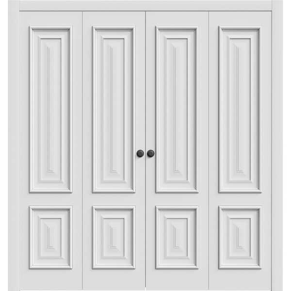 7822 72 in. x 96 in. Sold Core White Enamel Color Wood Bi-fold Door with Hardware