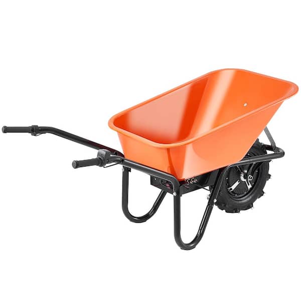 500W Electric Wheelbarrow Cart, 330LB Capacity Powered Utility Garden Dump Wagon