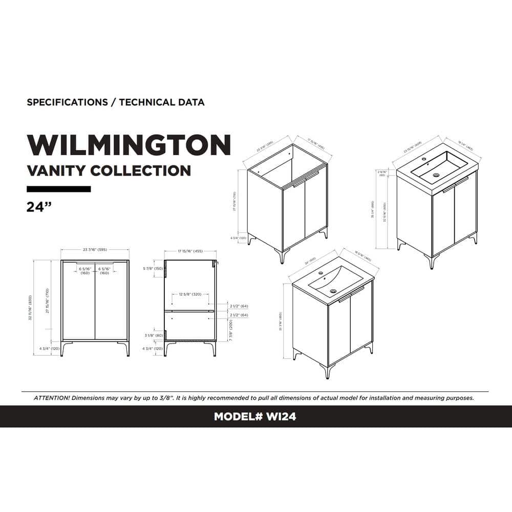 Natural Oak 24" Bathroom Vanity with White Ceramic Sink
