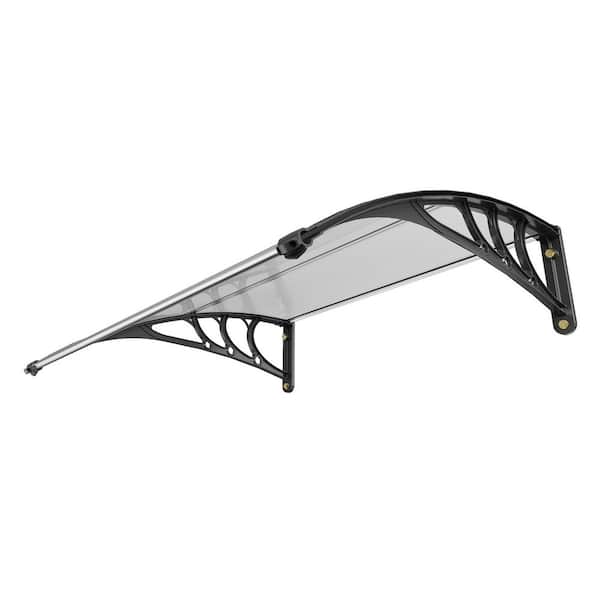 Window Door Awning 40 x 40 in. UPF 50+ Polycarbonate Canopy for UV, Rain, Snow Protection-Outdoor Overhang Cover