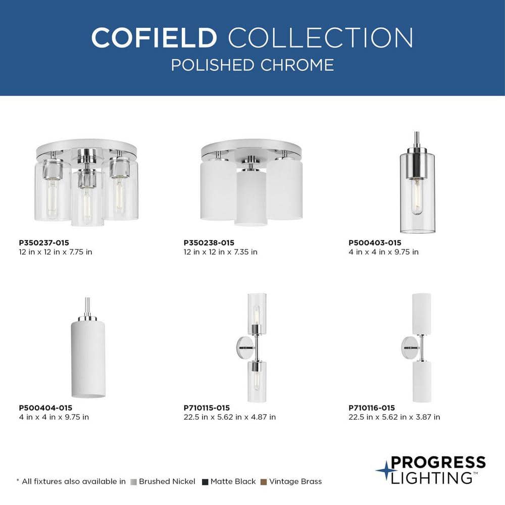 Cofield Polished Chrome Slender Wall Sconce with Cylindrical Glass Shade