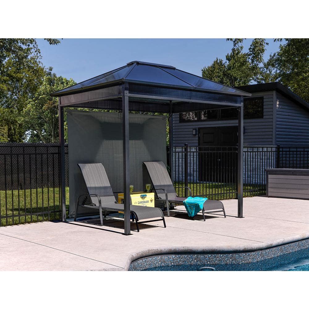 Danxia 7 ft. x 9 ft. Black Steel Frame Patio Gazebo