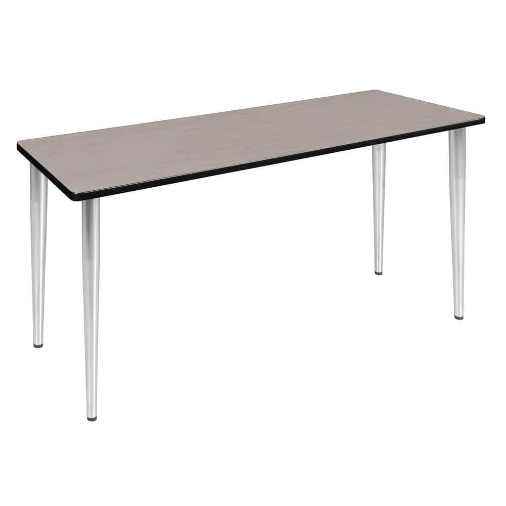 Kahlo 60 in. x 24 in. Maple Top Training Seminar Table Desk, Chrome Tapered Legs