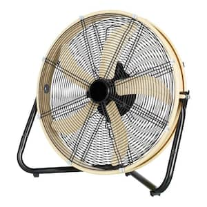 20 in. 3 Fan Speeds High Velocity Drum Wall Fan in Sandstorm Yellow