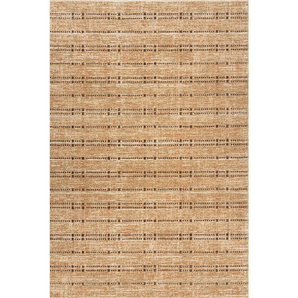 Clariana Bohemian Striped Area Tan 8 ft. x 10 ft. Indoor Area Rug