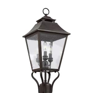 Galena 3-Light Outdoor Sable Lamp Post Light