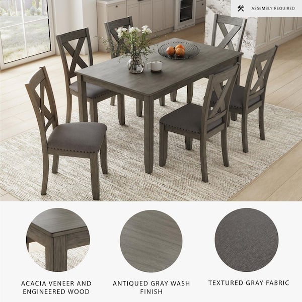 Signature DESIGN BY ASHLEY Caitbrook 7-Piece Rectangle Gray MDF