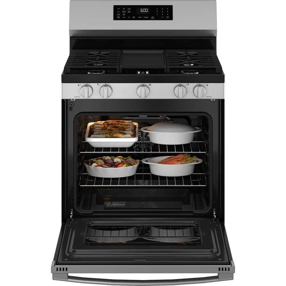 GE 5.3 Cu. Ft. Stainless Freestanding Single Gas Smart Range - Thumbnail 5