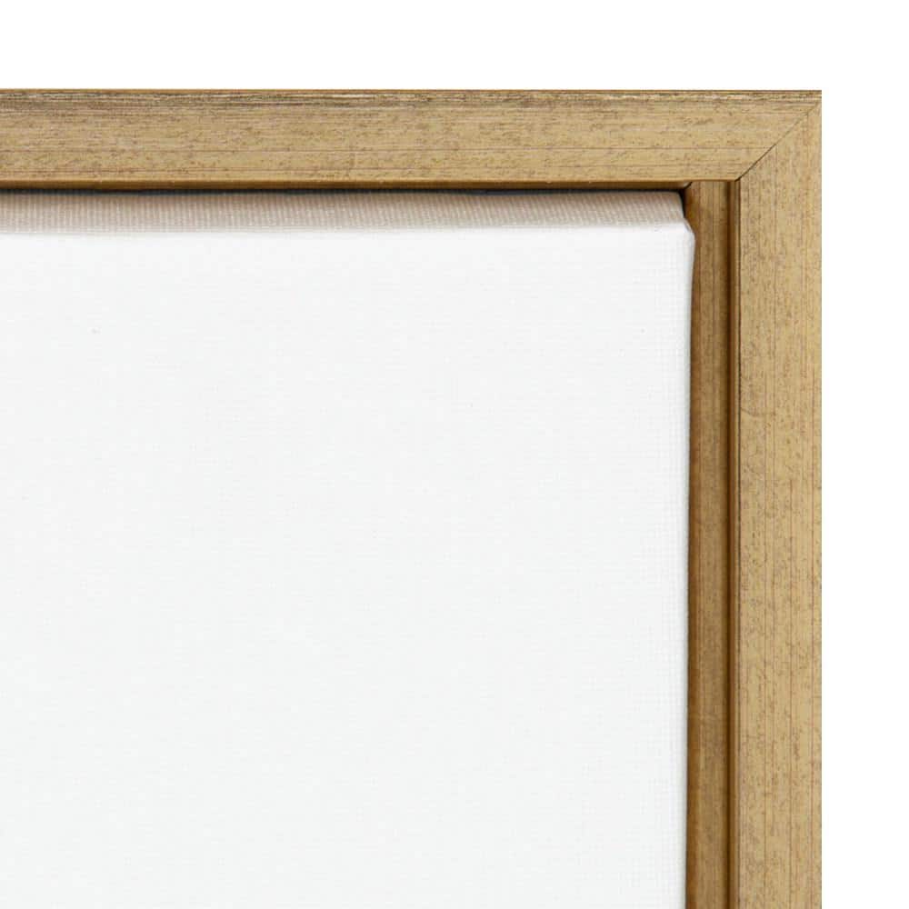 Minimalist Woman Abstract Canvas Print with Gold Frame