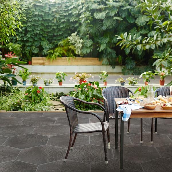 Nagpur Grand Hex Grafito 19 in. x 22 in. Porcelain Floor and Wall Tile (13.2 sq. ft./Case)
