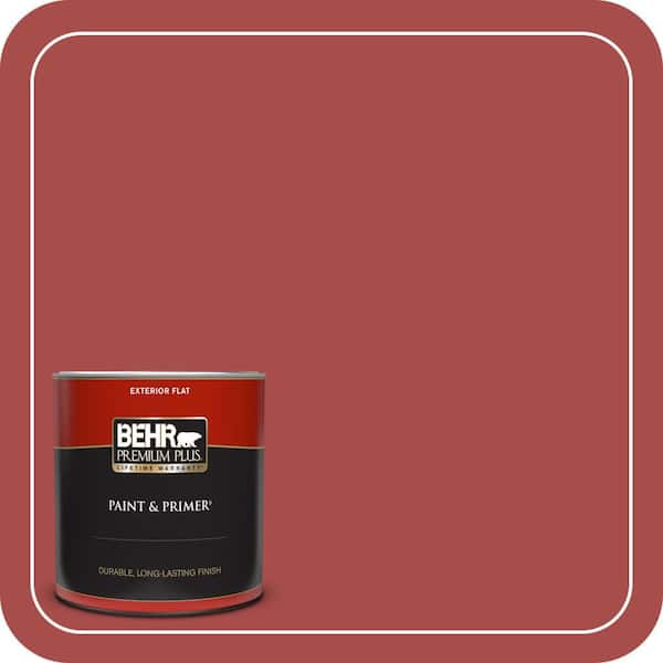 BEHR PREMIUM PLUS 1 qt. Home Decorators Collection. #HDC-CL-09 Persimmon Red Flat Exterior Paint & Primer