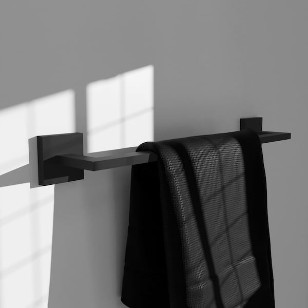 Rubicon 18 in. Wall Mounted Towel Bar in Matte Black