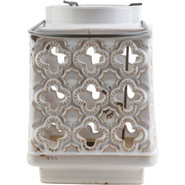 Artistic Weavers Obadiah 7.5 in. White Ceramic Lantern
