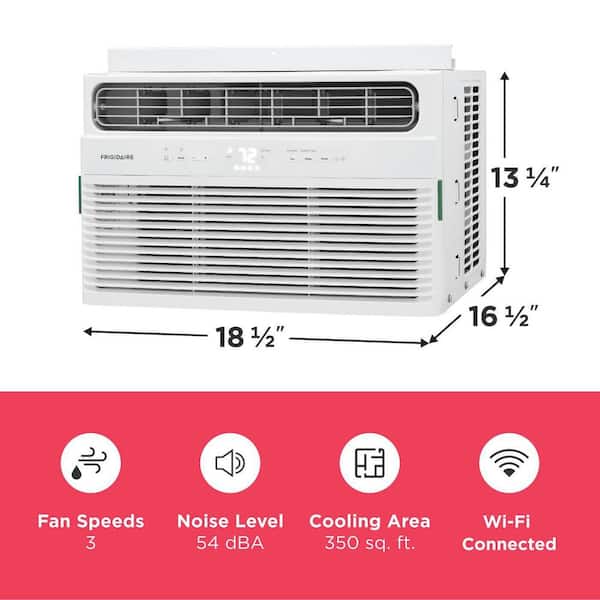 8,000 BTU Window Air Conditioner Cools 350 sq. ft. with WiFi with Remote in White 115V