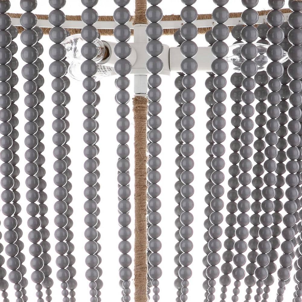 Angie 18" Grey Acrylic Beaded Pendant Light