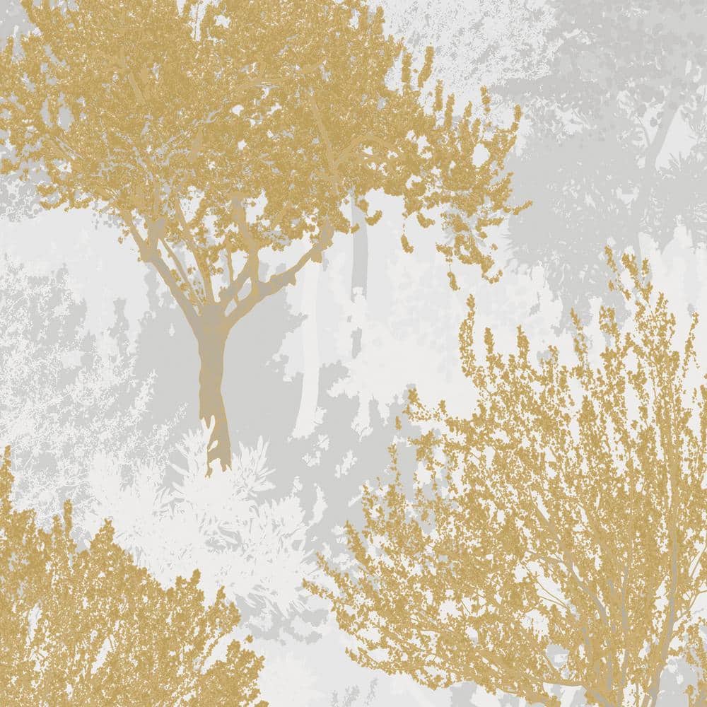 Mustard and Gray Non-Woven Removable Wallpaper