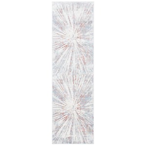 Amelia Gray/Rust 2 ft. x 8 ft. Distressed Abstract Runner Rug