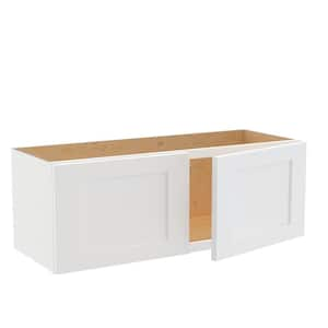 Newport Pacific White Painted Plywood Shaker Stock Assembled Wall Kitchen Cabinet 12 in. x 12 in. x 33 in. Soft Close