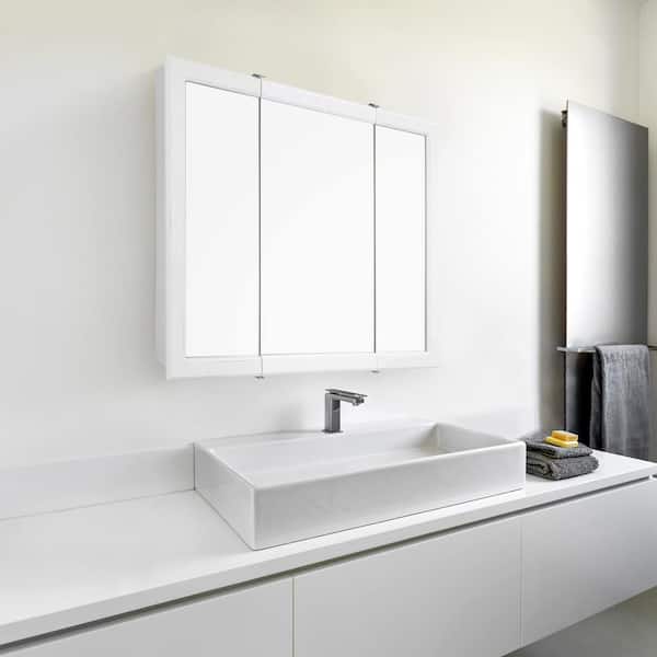 Design House Concord 30 in. W x 30 in. H Rectangular White Semi-Gloss Wood Surface Mount Medicine Cabinet with Mirror
