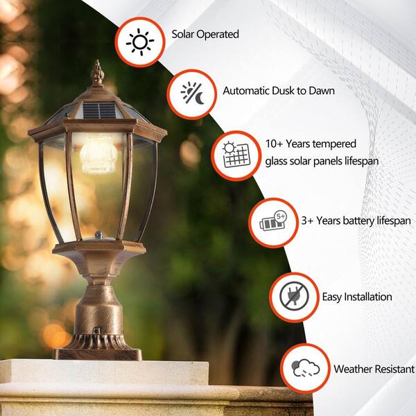 Nivencai Bronze LED Solar Weather Resistant Path Light with Remote