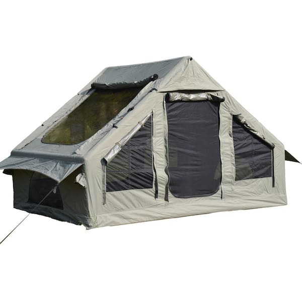 HOMEFUN Portable 4 Season Inflatable Camping Tent with Pump Glamping Tent for 4-6 Person Easy Setup and Waterproof Green