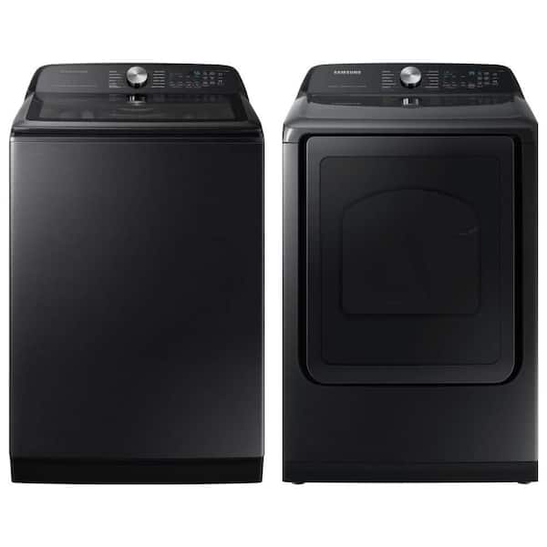 5.2 cu. ft. Large Capacity Smart Top Load Washer in Brushed Black with Impeller and Super Speed Wash