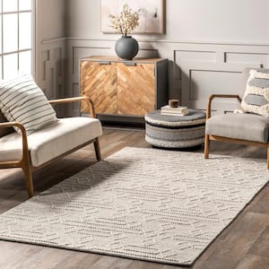 Lucile Moroccan Diamond Wool Dark Gray 8 ft. x 10 ft. Transitional Area Rug