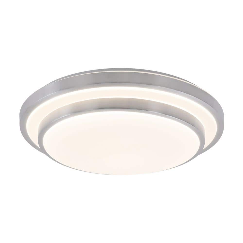 OUKANING 20 in. 1-Light Modern Simple Style Silver Dimmable