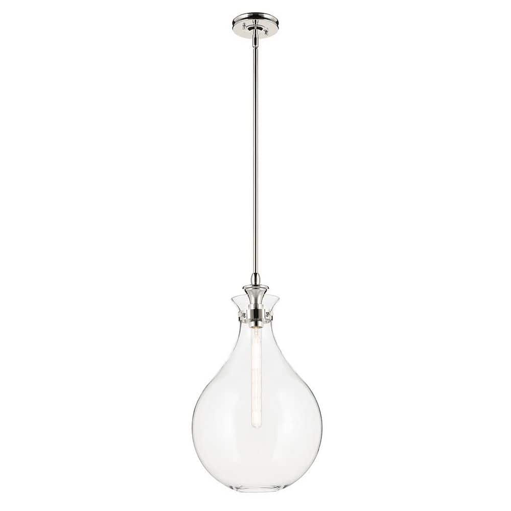 Laria 14 in. 1 Light Pendant with Clear Glass in Polished Nickel price history on PriceWatchPro
