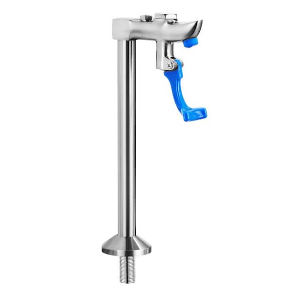 IVIGA 9.4 in. Deck Mount Glass Filler Faucet, Push-Back Glass Filling Station with Male Shank Pedestal in Brushed Nickel