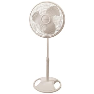 Adjustable-Height 16 in. 3 Speed White Oscillating Pedestal Fan