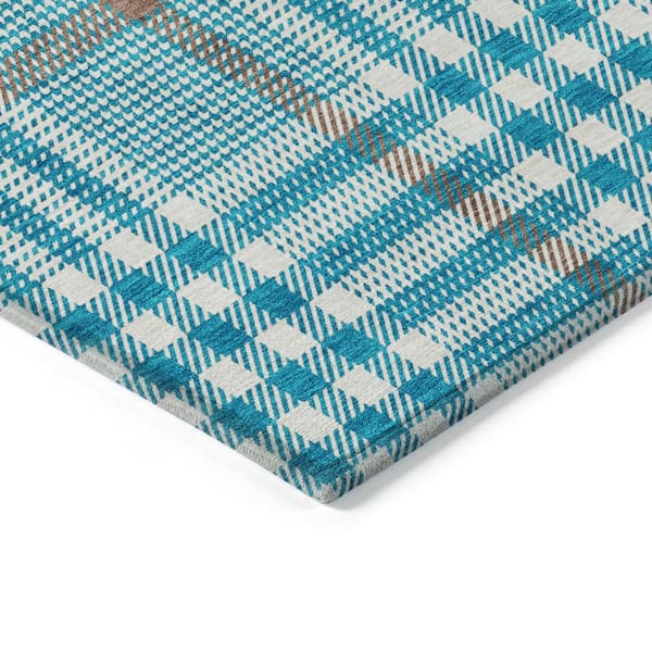Chantille Machine Washable Indoor/Outdoor Abstract ACN1054 Teal 10 ft. x 14 ft. Area Rug