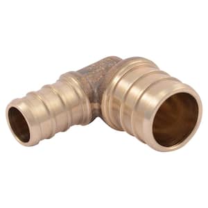 3/4 in. PEX Barb x 1/2 in. PEX Barb Brass 90-Degree Reducing Elbow Fitting (25-Pack)