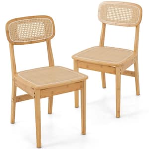 Natural Bamboo and Rattan Dinner Chair (Set of 2)