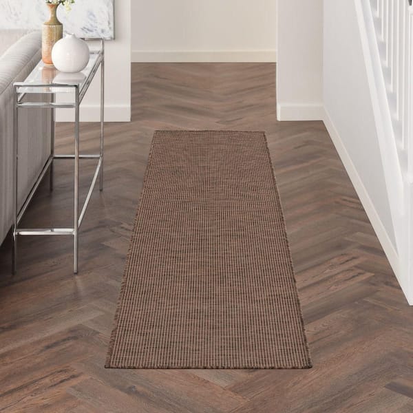 Positano Natural 2 ft. x 6 ft. Indoor/Outdoor Solid Contemporary Runner Area Rug