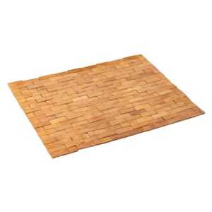 16.5 in. x 23.5 in. Brown Rayon from Bamboo Rectangle Bath Mat