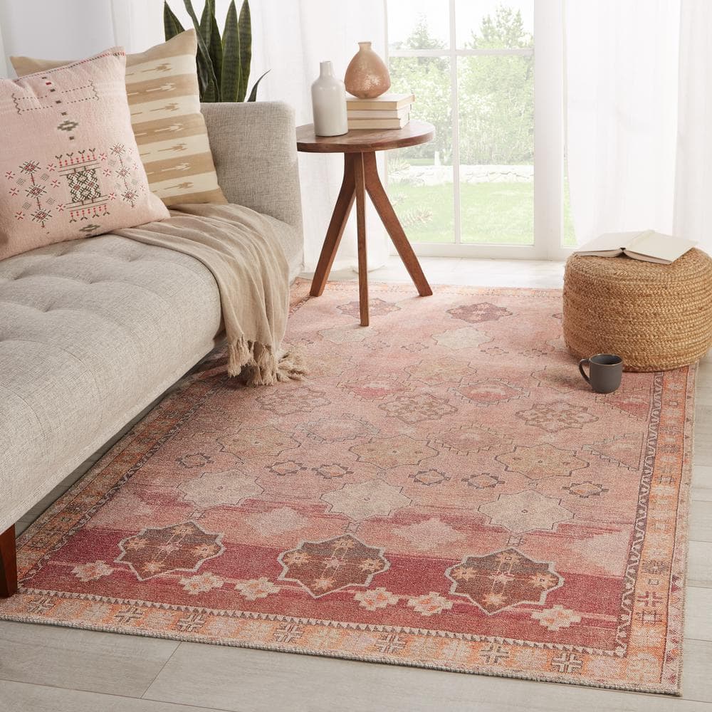 Reversible Blue Medallion 5' x 7' Easy Care Synthetic Rug