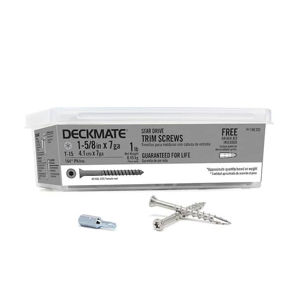 DECKMATE #7 1-5/8 in. Trim Screw 1 lb.-Box (164-Piece)