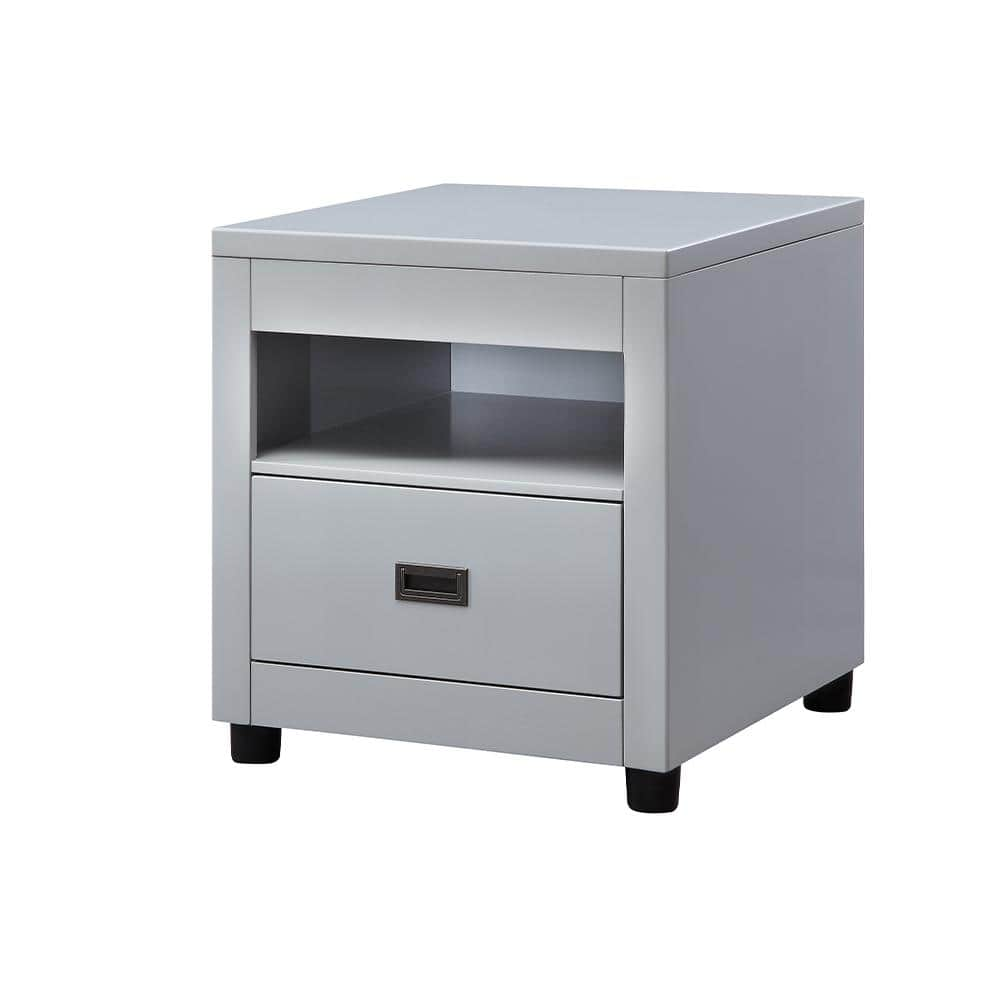 Acme Furniture Eleanor 21 in. Dove Gray Square Wood End Table with