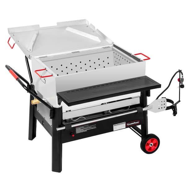 150 Qt. Double Sack Crawfish Boiler Outdoor Stove Propane Gas Grill Cooker in Black